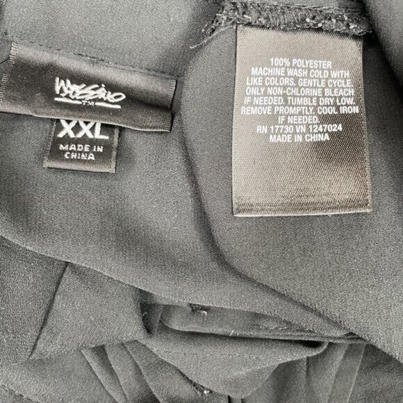 Mossimo Women's Split-Neck Tunic Blouse Roll-Tab Sleeve Sheer Black XXL - Picture 5 of 5